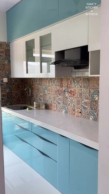 L-shaped kitchen design