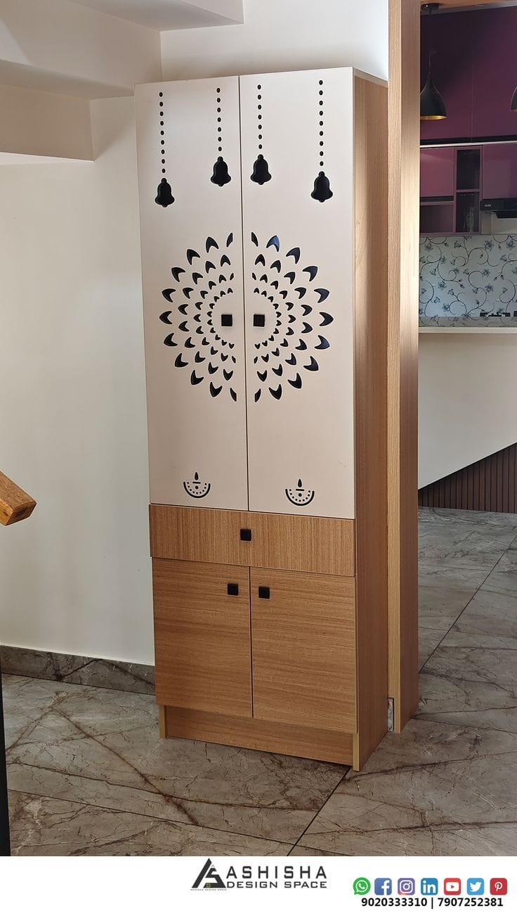 Marble finish mandir